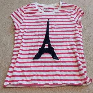Faded Glory Pink, black, and white T-shirt size XL girls 14/16